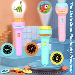 6 Slides 48 Patterns Mini Projector Torch Toy with educational image projection, flashlight, and bedtime night light for kids.
