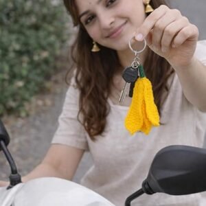 Handmade crochet Chafa (Plumeria) flower with realistic petals, perfect for floral décor, gifts, and craft collections.