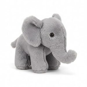 Plush Grey Elephant Toy Teddy Bear Gift 24cm Soft Toys for Baby Girl Fully Washable Plush Toys and Stuffed Toys Perfect for Nursery Play and Cuddling