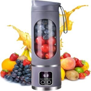 Portable USB Rechargeable Blender & Juicer Compact Fresh Fruit Smoothie Maker, Instantly Nutritious, Ideal for Cold Drinks, Camping & Dining, Large Capacity 450ml, Adjustable Gea