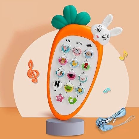 Radish Style Cute Rabbit Face Pretend Play Cell Phone Toy for Kids Radish style cute rabbit face pretend play cell phone toy for toddlers featuring a fun, colorful design for imaginative play.