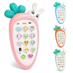 Radish style cute rabbit face pretend play cell phone toy for toddlers featuring a fun, colorful design for imaginative play.