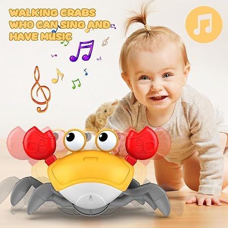 Rechargeable Crawling Crab Baby Toddlers 3 Musical Walking Crab Toy