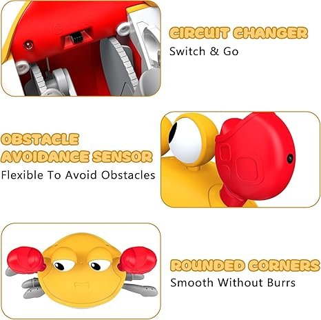 Rechargeable Crawling Crab Baby Toddlers 4 Musical Walking Crab Toy
