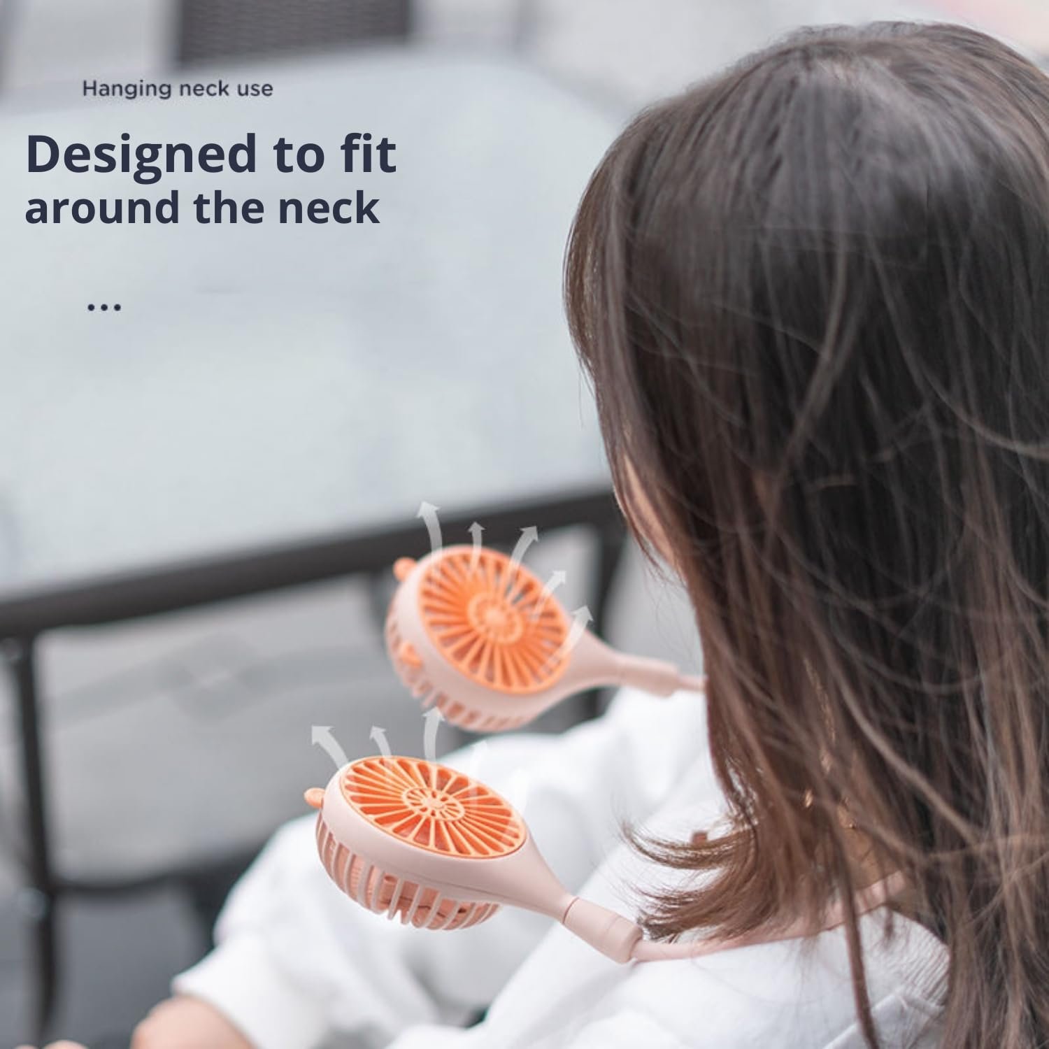 Rechargeable Neck Fan (2) Portable Personal Cooling Fan