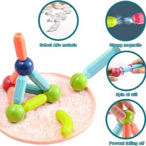 42 piece magnetic stick building blocks set for kids with colorful construction pieces for creative learning