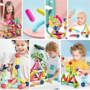 42 piece magnetic stick building blocks set for kids with colorful construction pieces for creative learning