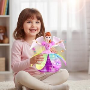 Angel girl musical dancing rotating toy with attractive multicolor design and interactive movement