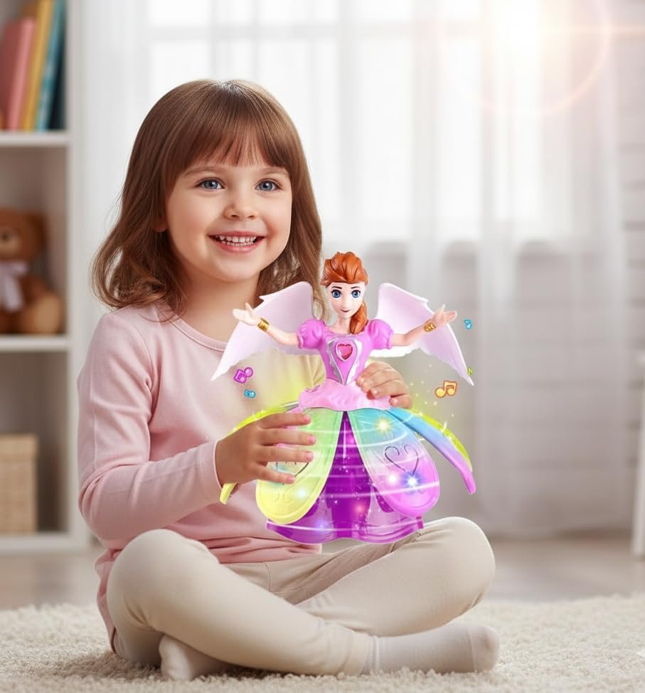Angel Girl Musical Dancing Rotating Toy | Colorful Interactive Toy for Kids Angel girl musical dancing rotating toy with attractive multicolor design and interactive movement