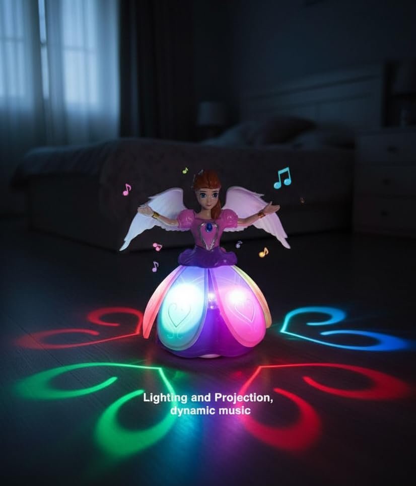 Angel Girl Musical Dancing Rotating Toy | Colorful Interactive Toy for Kids Angel girl musical dancing rotating toy with attractive multicolor design and interactive movement