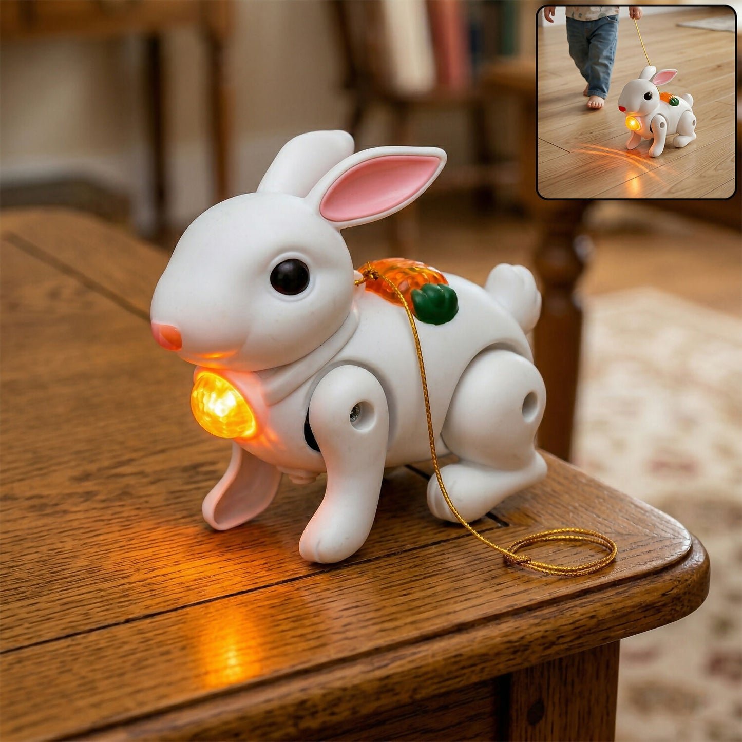 Crawling Rabbit Toy – Musical with Lights & Sounds for Kids - Pink (10)