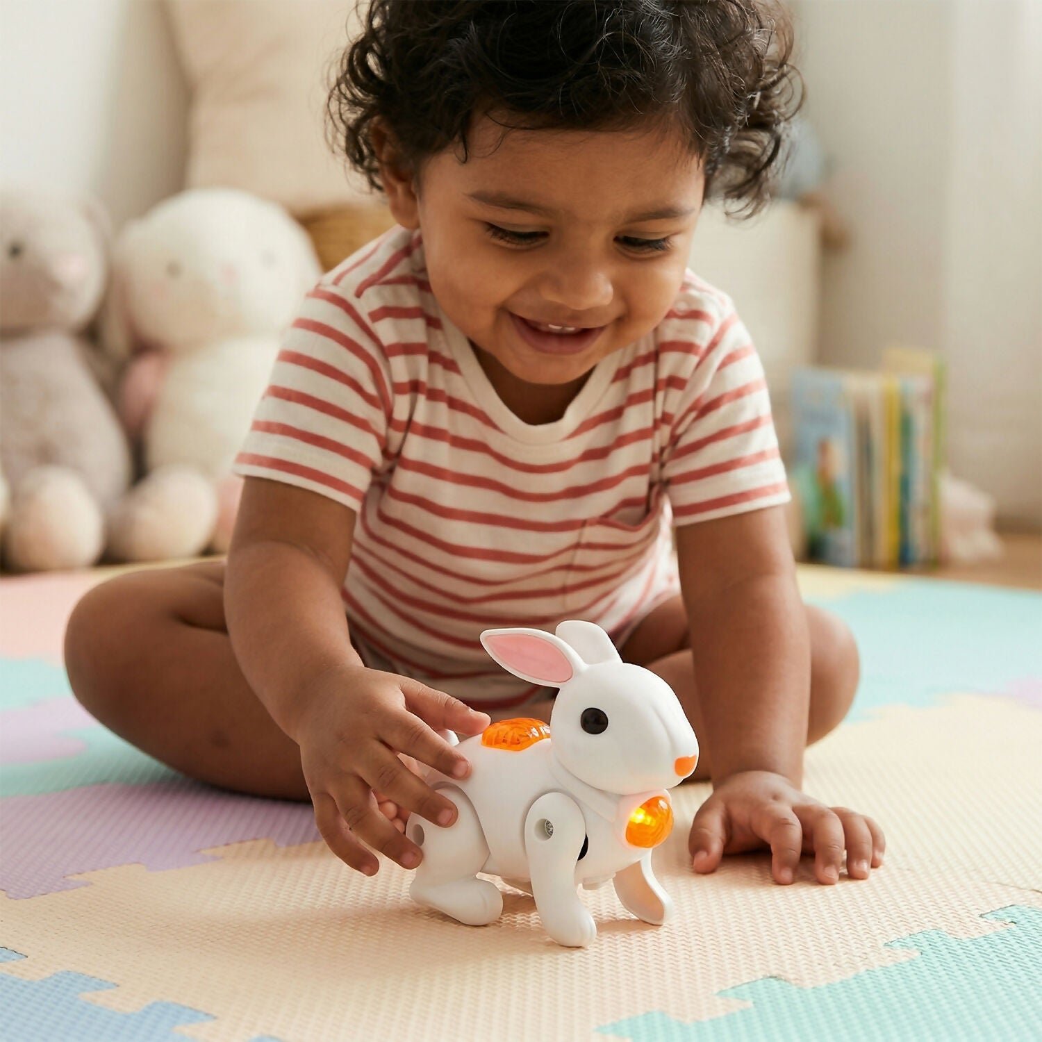 Crawling Rabbit Toy – Musical with Lights & Sounds for Kids – Pink (12)