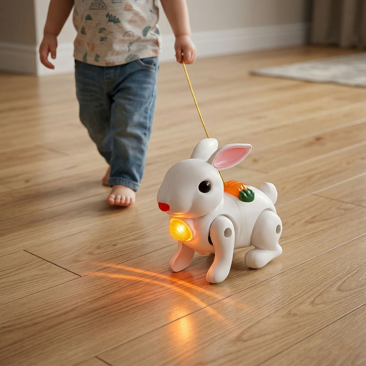 Crawling Rabbit Toy – Musical with Lights & Sounds for Kids – Pink (6)