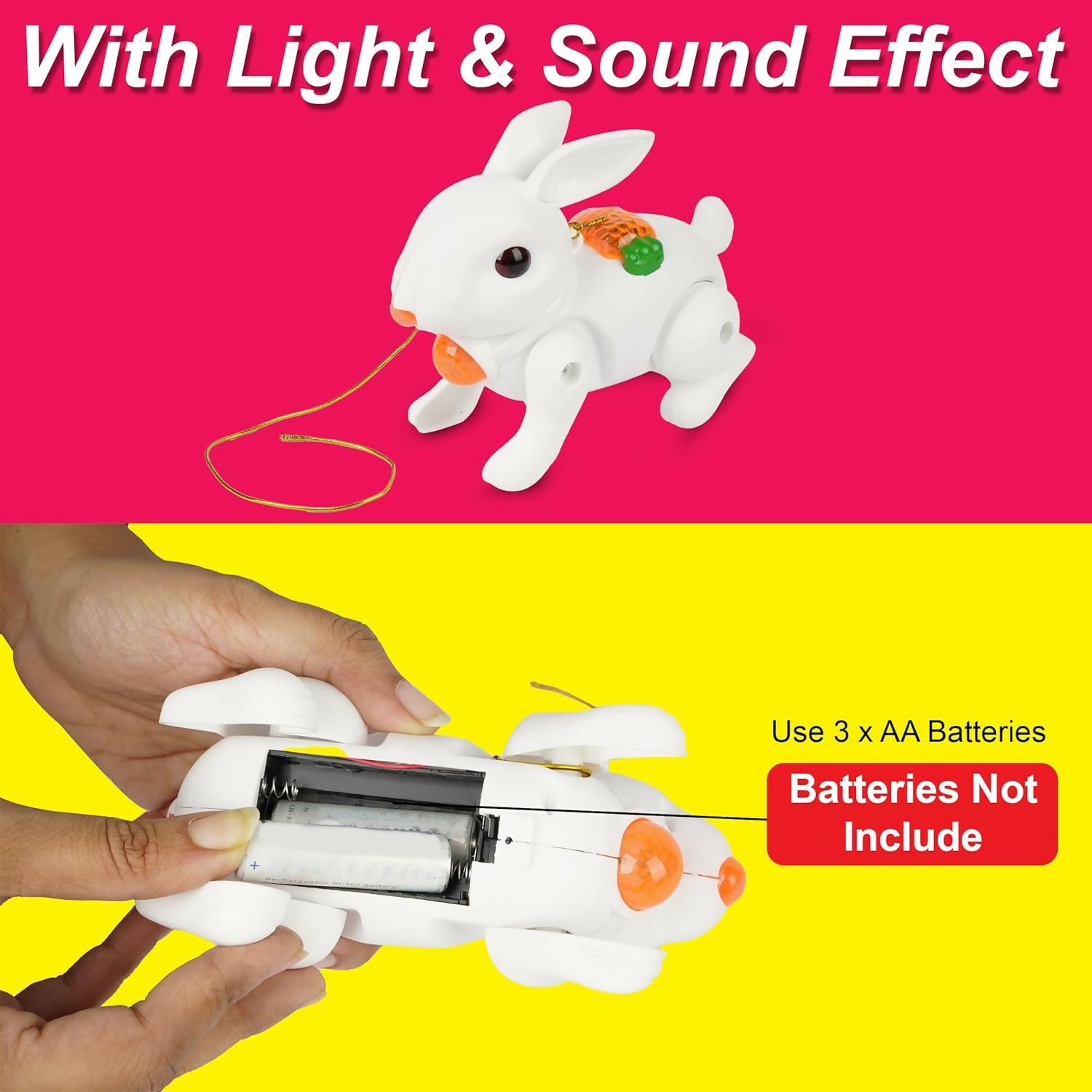 Crawling Rabbit Toy – Musical with Lights & Sounds for Kids – Pink (9)