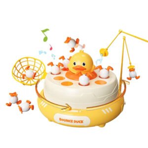 Bouncing Duck Catch Game with Nets Interactive Jumping Duck Toy Rotating Board Game Family Fun Toddler Development Toy for Girls and Boys