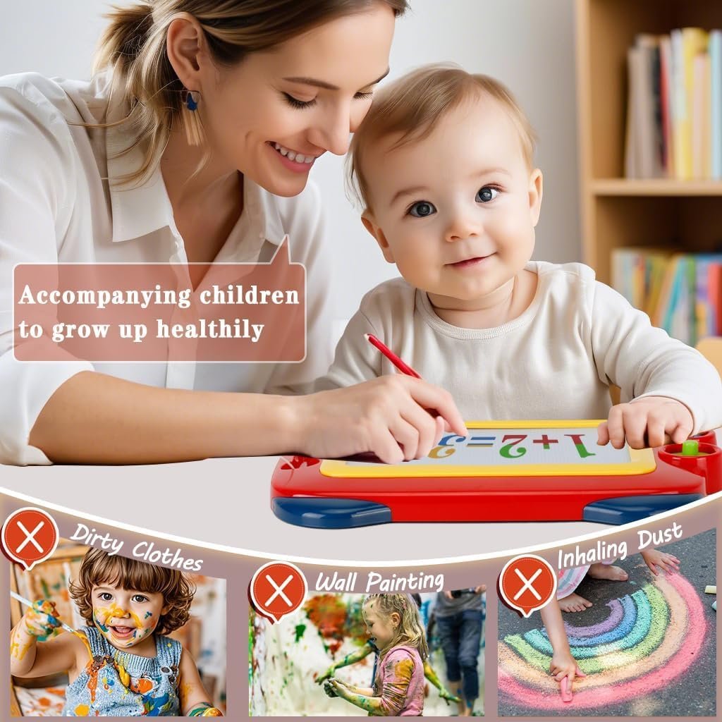 Magnetic Drawing Board, Toddler Girl Toys for 1-3 Year Old, Doodle Board A Etch Colorful Sketch Magnet Erasable Pad, Educational Learning Toys 2