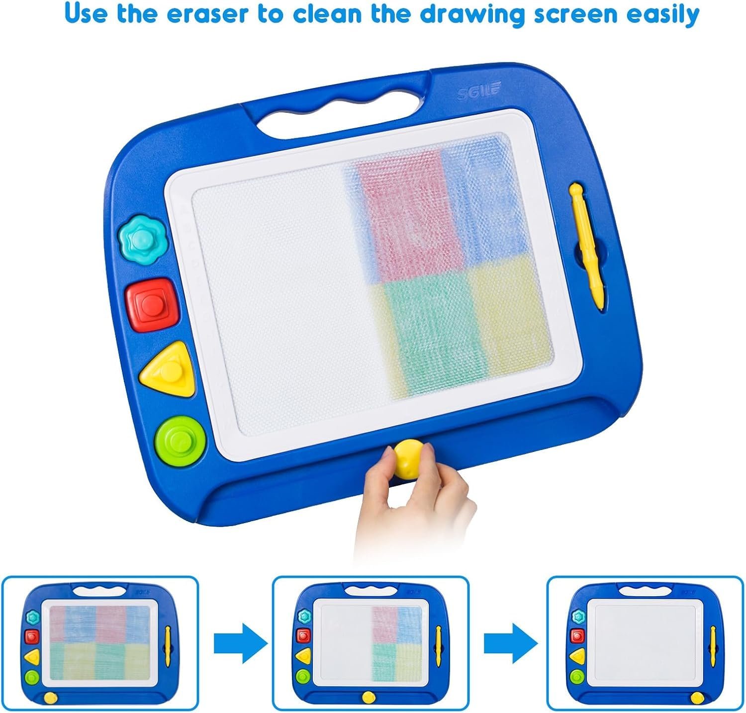 Magnetic Drawing Board, Toddler Girl Toys for 1-3 Year Old, Doodle Board A Etch Colorful Sketch Magnet Erasable Pad, Educational Learning Toys 4