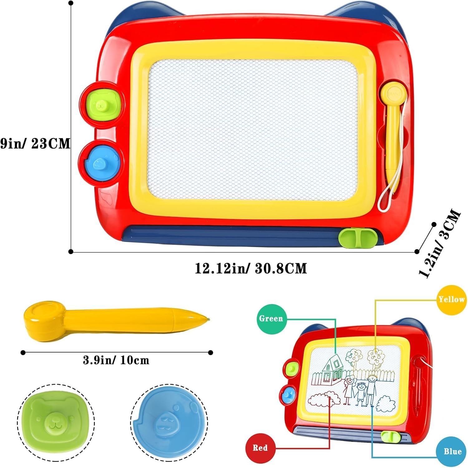 Magnetic Drawing Board, Toddler Girl Toys for 1-3 Year Old, Doodle Board A Etch Colorful Sketch Magnet Erasable Pad, Educational Learning Toys 5