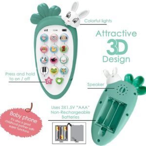 Musical rabbit phone toy for kids with cute rabbit design and interactive sound features