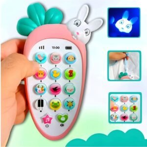 Musical rabbit phone toy for kids with cute rabbit design and interactive sound features