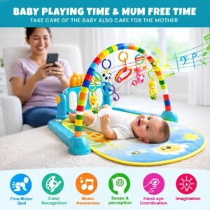 Colorful plastic piano baby toy with musical keys for kids