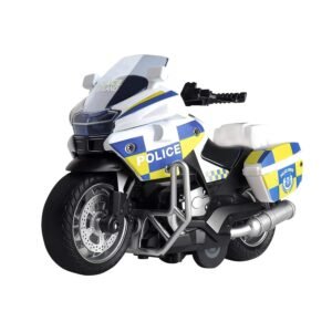 Police Motorcycle Toy, Pull Back Toy Motorcycle With Sound & Light Toy,Toy Motorcycles For Boy,Toys For 3-9 Year Old Boys (White)