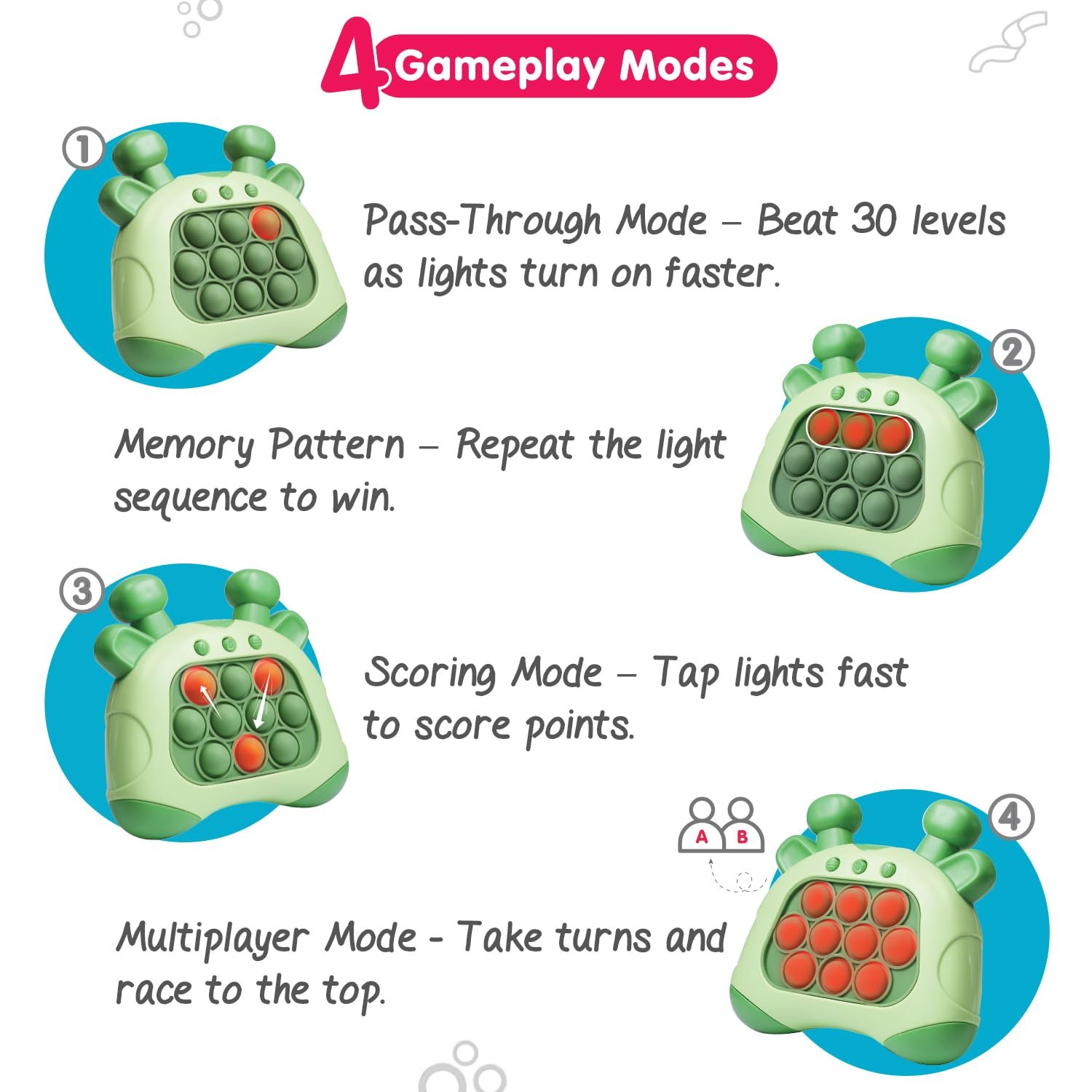 Pop & Play Pocket Gaming Console for Kids – Portable Fun Game Pop and Play pocket gaming console for kids with portable handheld design