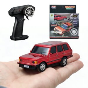 1:64 Alloy Mini Remote Control Car | Retro SUV Travel RC Car with LED Lights | Metal Body Off-Road Toy Vehicle for Kids & Collectors