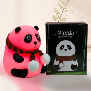 Cute silicone panda night lamp with soft LED light for kids bedroom, nursery, and bedside use