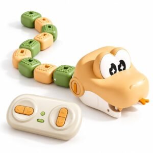 Remote Control Snake Toy with Magnetic Tail Blocks, Lights & Sound